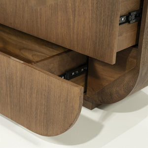 Wandkast / kabinet King Eleonora ronde vormen - Geborsteld mangohout