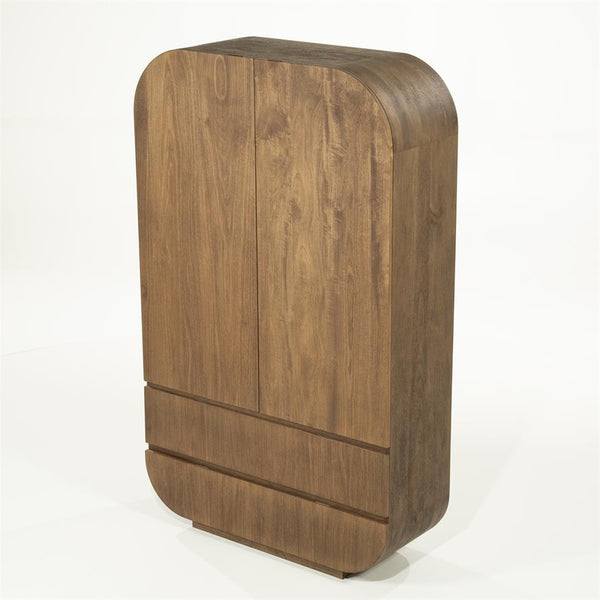 Wandkast / kabinet King Eleonora ronde vormen - Geborsteld mangohout