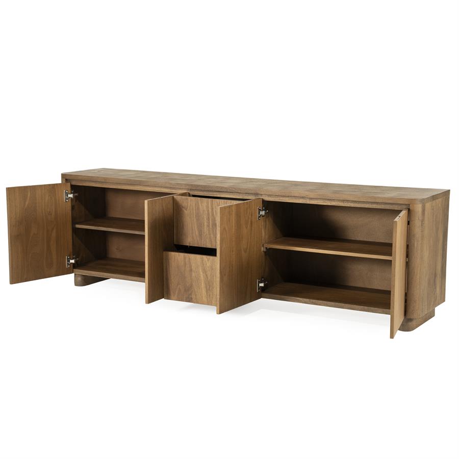 TV meubel Edward Eleonora 200x40x61 cm - Geborsteld mangohout