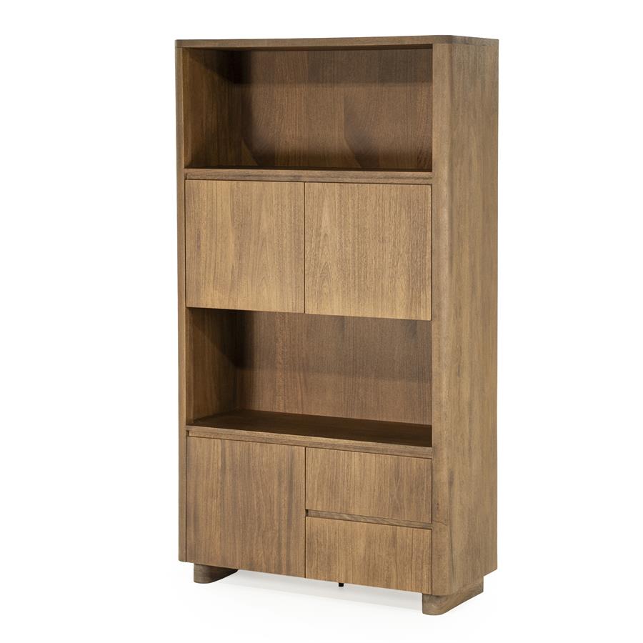 Wandkast / kabinet Edward Eleonora 100x40x180 cm  - Geborsteld mangohout