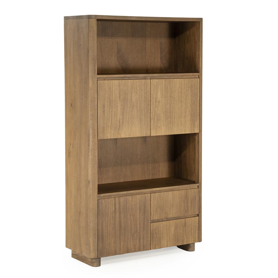 Wandkast / kabinet Edward Eleonora 100x40x180 cm  - Geborsteld mangohout