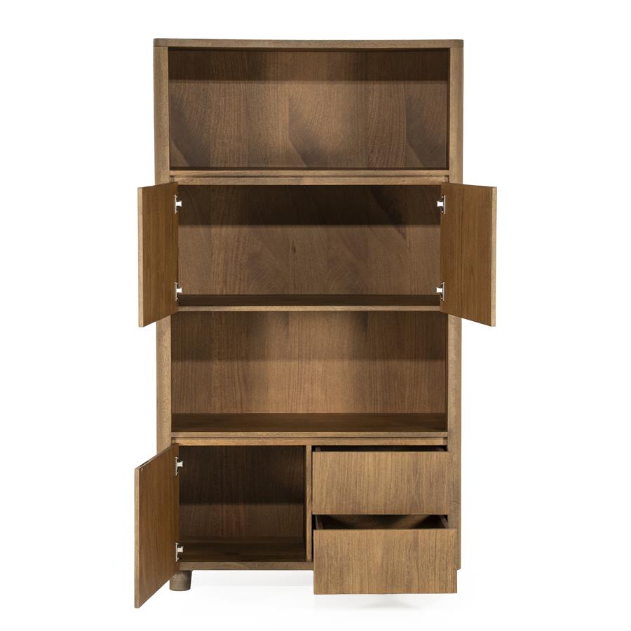 Wandkast / kabinet Edward Eleonora 100x40x180 cm  - Geborsteld mangohout