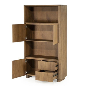 Wandkast / kabinet Edward Eleonora 100x40x180 cm  - Geborsteld mangohout