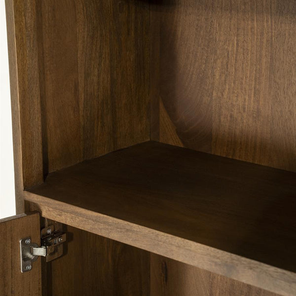 Wandkast / kabinet Edward Eleonora 100x40x180 cm  - Geborsteld mangohout