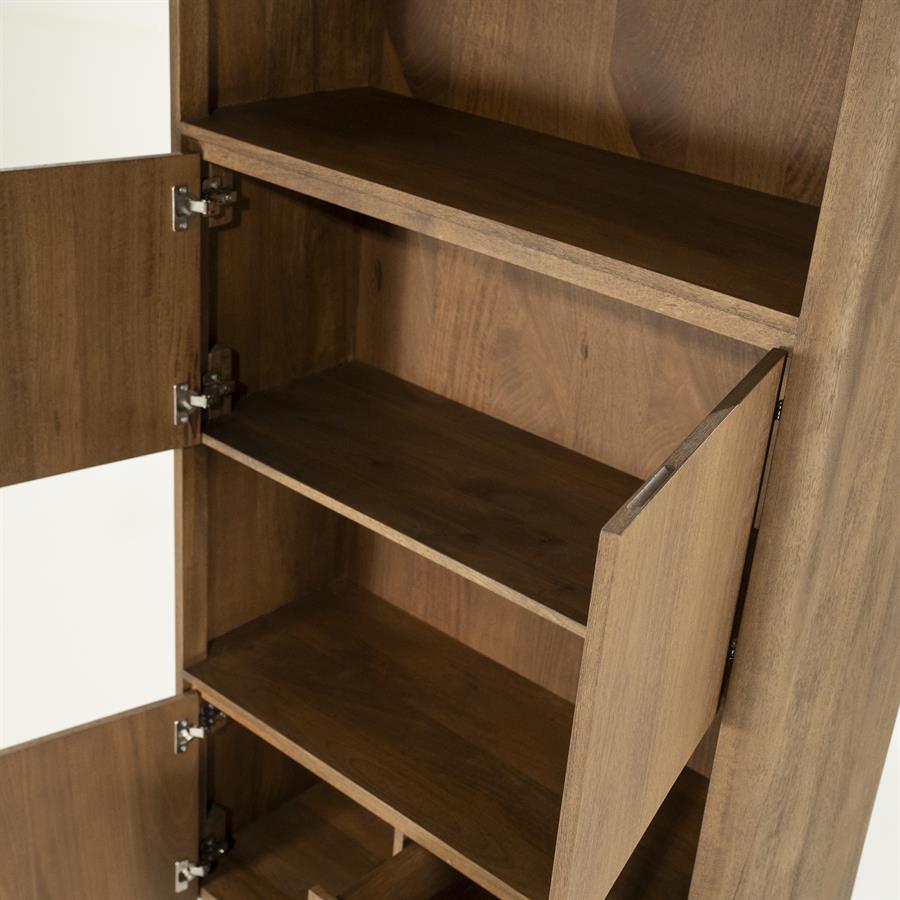 Wandkast / kabinet Edward Eleonora 100x40x180 cm  - Geborsteld mangohout