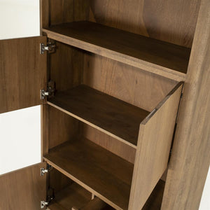 Wandkast / kabinet Edward Eleonora 100x40x180 cm  - Geborsteld mangohout