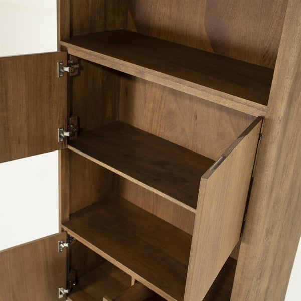 Wandkast / kabinet Edward Eleonora 100x40x180 cm  - Geborsteld mangohout