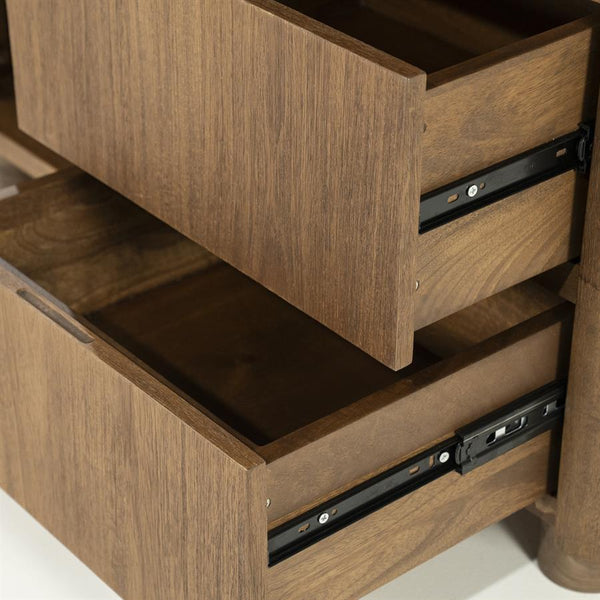 Wandkast / kabinet Edward Eleonora 100x40x180 cm  - Geborsteld mangohout