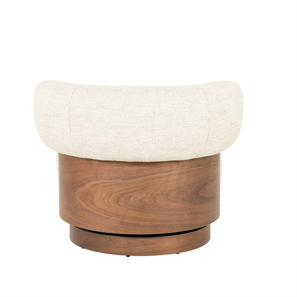 Fauteuil Nila Eleonora bruin hout  - Vanu stof beige