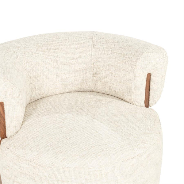 Fauteuil Nila Eleonora bruin hout  - Vanu stof beige