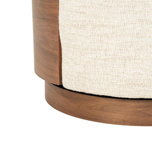 Fauteuil Nila Eleonora bruin hout  - Vanu stof beige