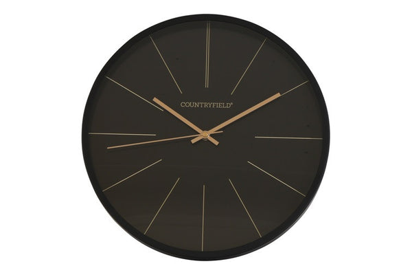 Wandklok Copper L rond zwart Countryfield Ø50.5 cm (NIEUW)