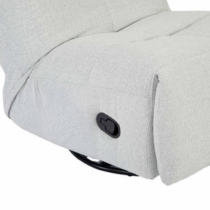 Relaxfauteuil Izzy handmatig & draaibaar met unieke schommelstand - Lichtgrijze stof