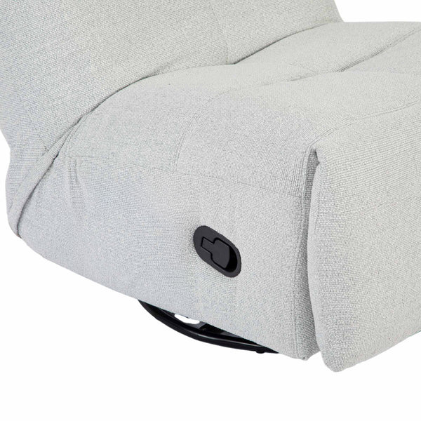 Relaxfauteuil Izzy handmatig & draaibaar met unieke schommelstand - Lichtgrijze stof
