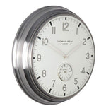 Thomas Kent wandklok "Timekeeper" No.8 rond Wit/Zilver - Ø71 CM