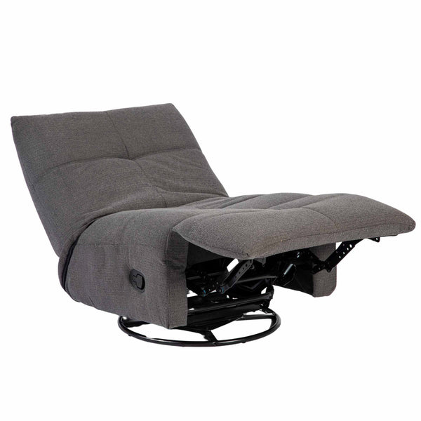 Relaxfauteuil Izzy handmatig & draaibaar met unieke schommelstand - Antraciet stof