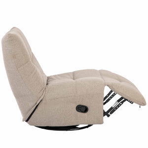 Relaxfauteuil Izzy handmatig & draaibaar met unieke schommelstand - Taupe stof