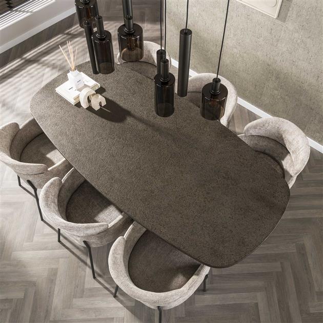 Eettafel Bronvik deens ovaal 215x105 cm / Brons liquid metal