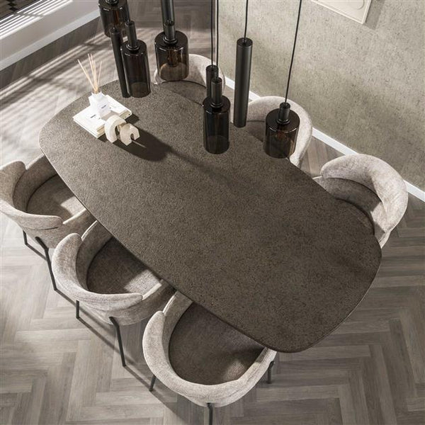 Eettafel Bronvik deens ovaal 215x105 cm / Brons liquid metal