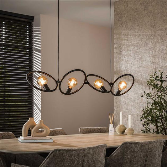 Hanglamp Loop 4-lichts / Artic zwart (Magazijn sale)