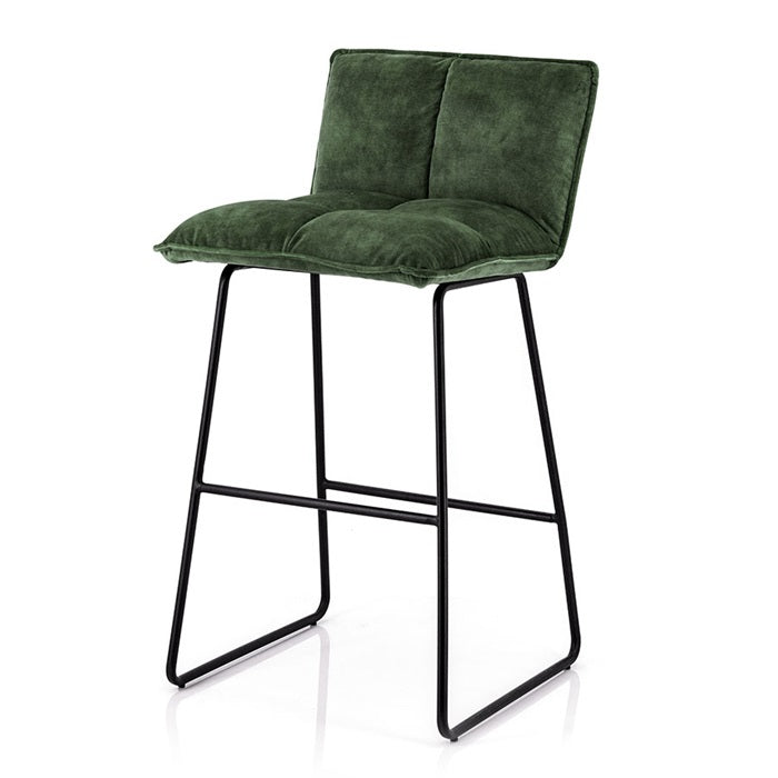 2 stuks barstoelen Ruby Hunter groen adore stof (Magazijn sale)