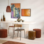 Poef/stoel Vista By-Boo Small - Terracotta stof 40x40 cm