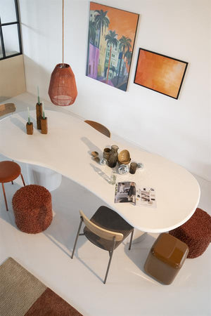 Poef/stoel Dixon By-Boo - Mosterd 34x34x42 cm