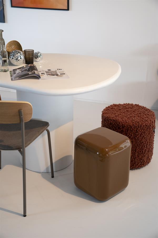 Poef/stoel Dixon By-Boo - Mosterd 34x34x42 cm