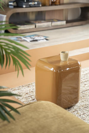 Poef/stoel Dixon By-Boo - Mosterd 34x34x42 cm