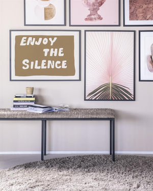 Bankje Lass By-Boo - Bruine stof 135x45x47 cm