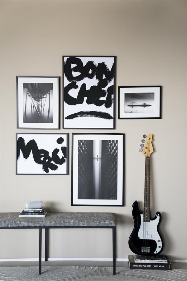 Bankje Lass By-Boo - Antraciet stof 135x45x47 cm