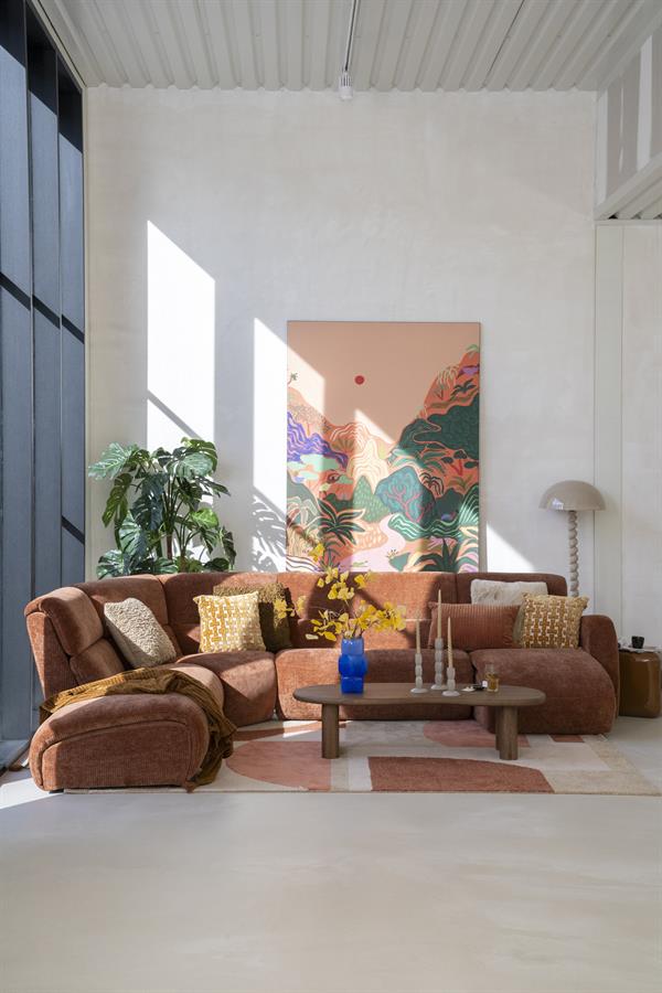 Poef/stoel Dixon By-Boo - Mosterd 34x34x42 cm