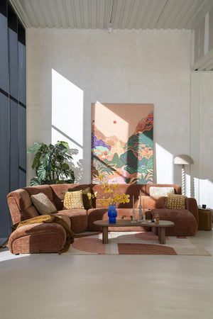 Poef/stoel Dixon By-Boo - Mosterd 34x34x42 cm