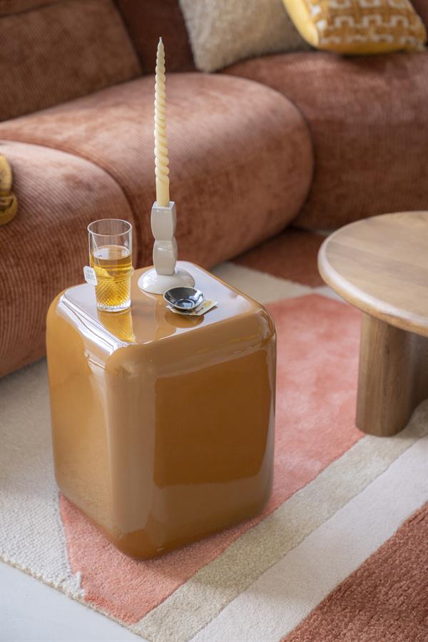 Poef/stoel Dixon By-Boo - Mosterd 34x34x42 cm