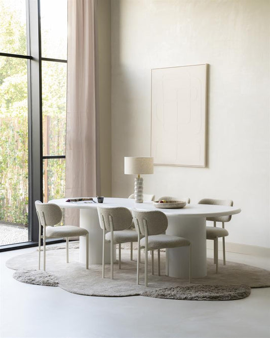Eetkamerstoel Daybreak By-Boo zonder armleuning - Stof cloud taupe lichte poten