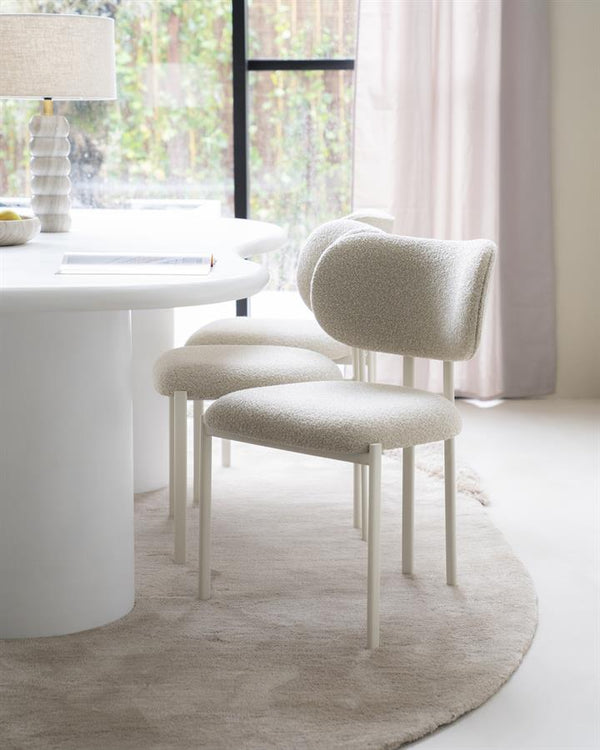 Eetkamerstoel Daybreak By-Boo zonder armleuning - Stof cloud taupe lichte poten
