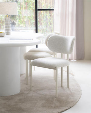 Eetkamerstoel Daybreak By-Boo zonder armleuning - Stof cloud beige lichte poten