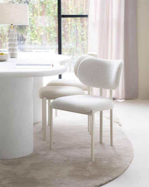 Eetkamerstoel Daybreak By-Boo zonder armleuning - Stof cloud beige lichte poten