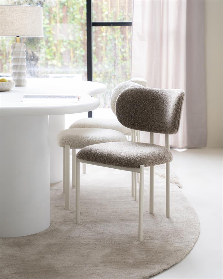 Eetkamerstoel Daybreak By-Boo zonder armleuning - Stof cloud bruin lichte poten