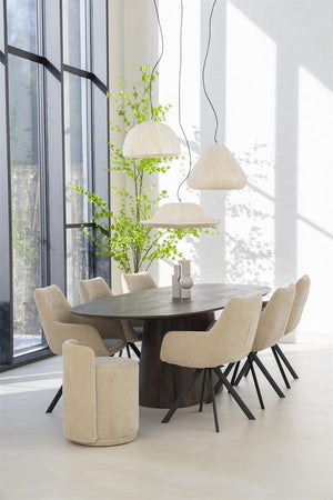 Poef/ bijzet stoel Marque By-Boo - Taupe stof