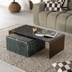Salontafel Ripple By-Boo bruin glas - 110x55 cm