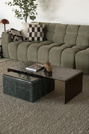 Salontafel Ripple By-Boo bruin glas - 110x55 cm