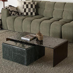 Salontafel Ripple By-Boo bruin glas - 110x55 cm