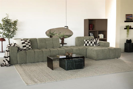 Salontafel Ripple By-Boo bruin glas - 110x55 cm