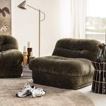Retro fauteuil Nook By-Boo  - Groene stof