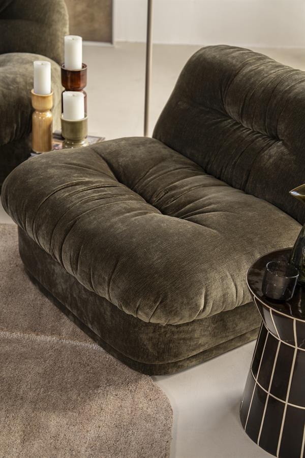 Retro fauteuil Nook By-Boo  - Groene stof