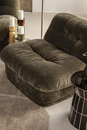 Retro fauteuil Nook By-Boo  - Groene stof