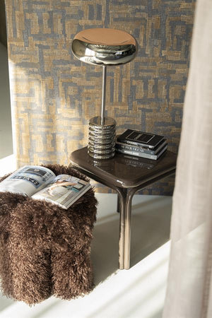 Poef/stoel Doodly By-Boo  - Donker bruine doodle stof