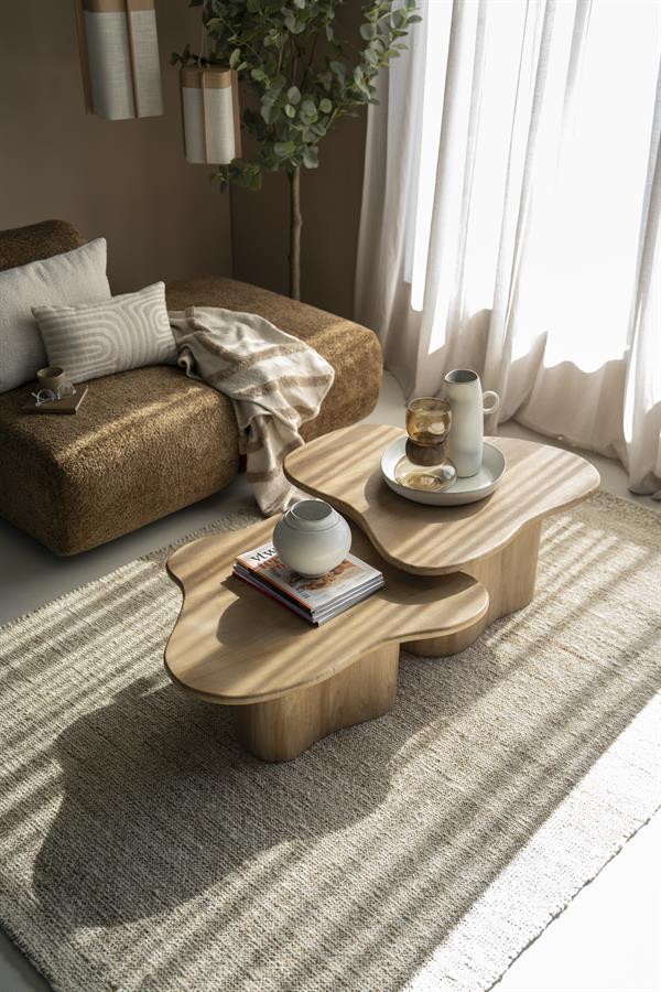 Salontafel set Fall organisch By-Boo 2 delig - Naturel mangohout