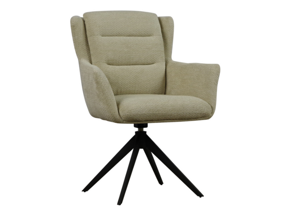 Eetkamerstoel Maud met draaifunctie & arm retro bliss stof - leverbaar in 3 kleuren + Gratis impregneer spray